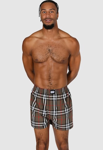 Lousy Livin Boxer shorts 'Check' in Brown