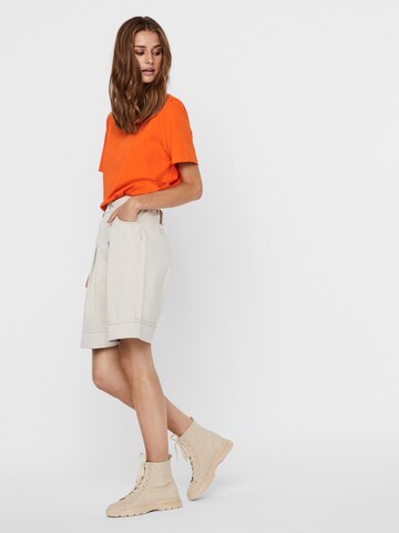 VERO MODA Zvonové kalhoty Kalhoty se sklady v pase 'Fiona' – béžová
