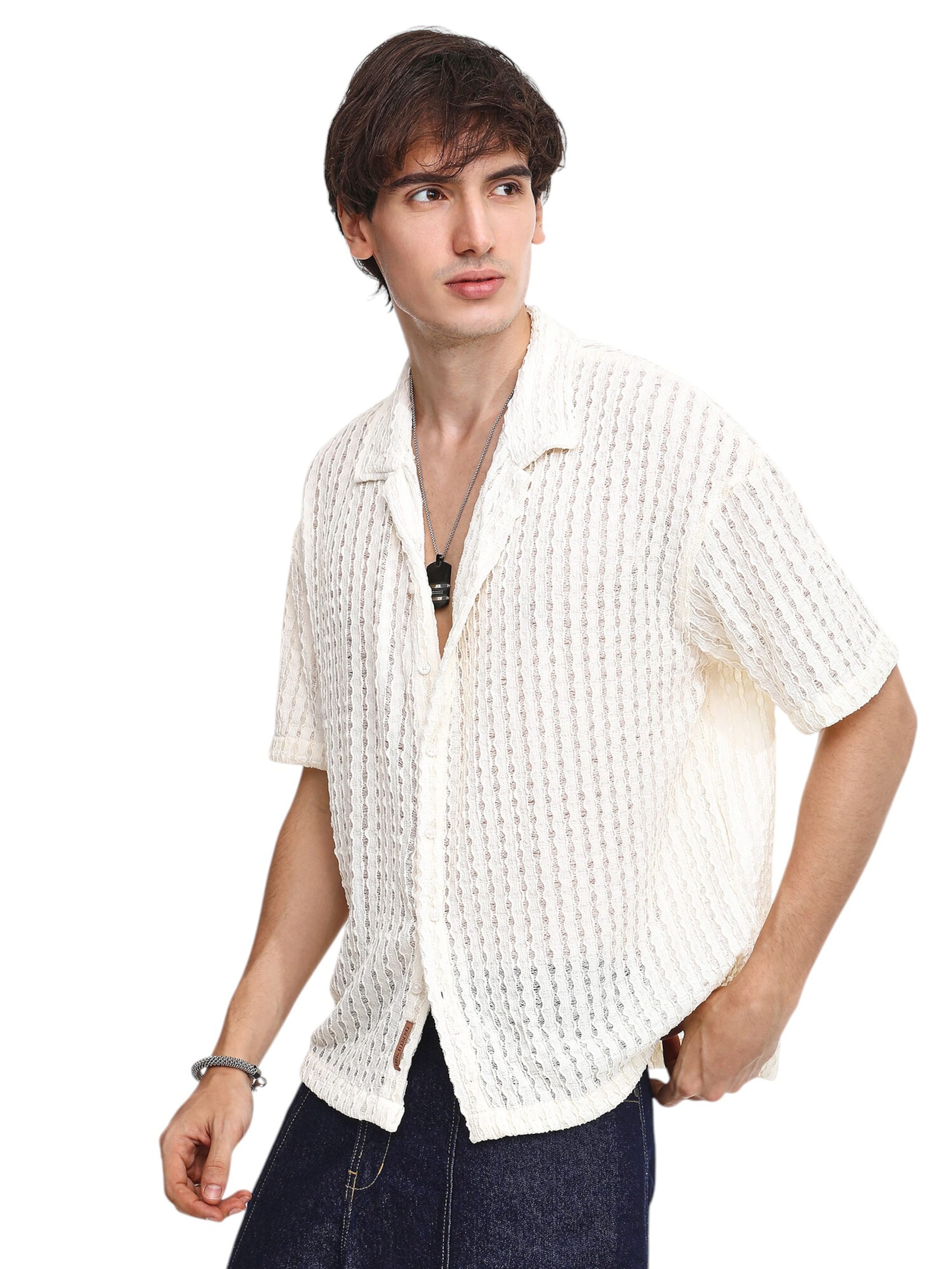 Campus Sutra Regular Fit Hemd 'Tonya' in Weiß