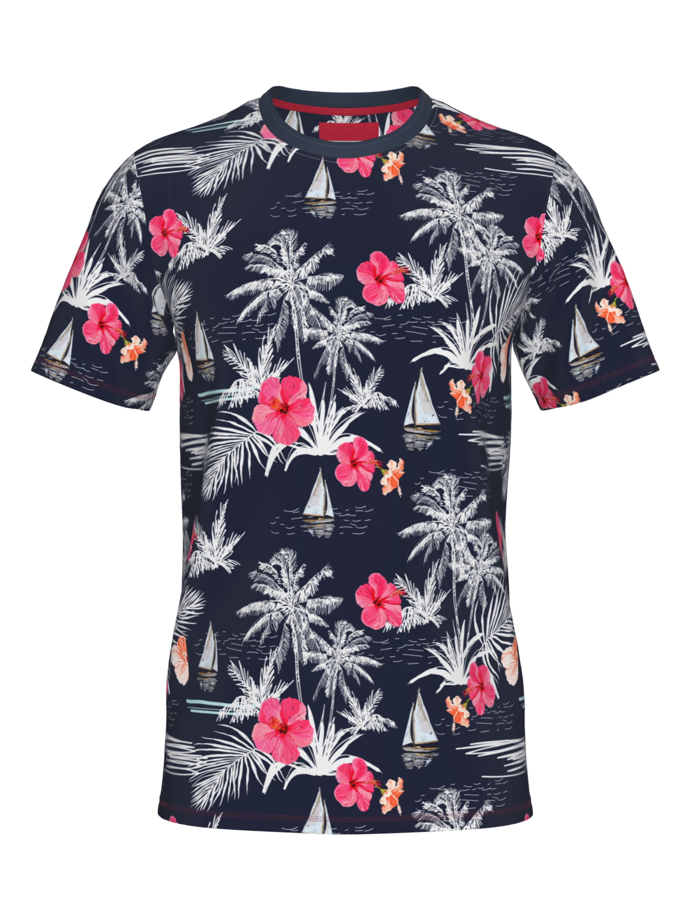 Maglia funzionale 'Line One Rundhals T-Shirt mit Print' di Line One in blu: frontale