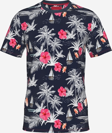 Maglia funzionale 'Line One Rundhals T-Shirt mit Print' di Line One in blu: frontale