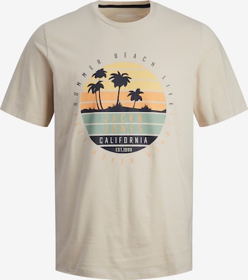 JACK & JONES T-shirt 'SUMMER VIBE' i beige: framsida