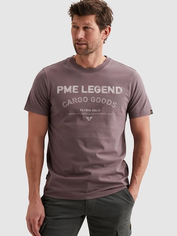 PME Legend Shirt 'PME LEGEND - T-shirt with signature artwork' in Lila: voorkant