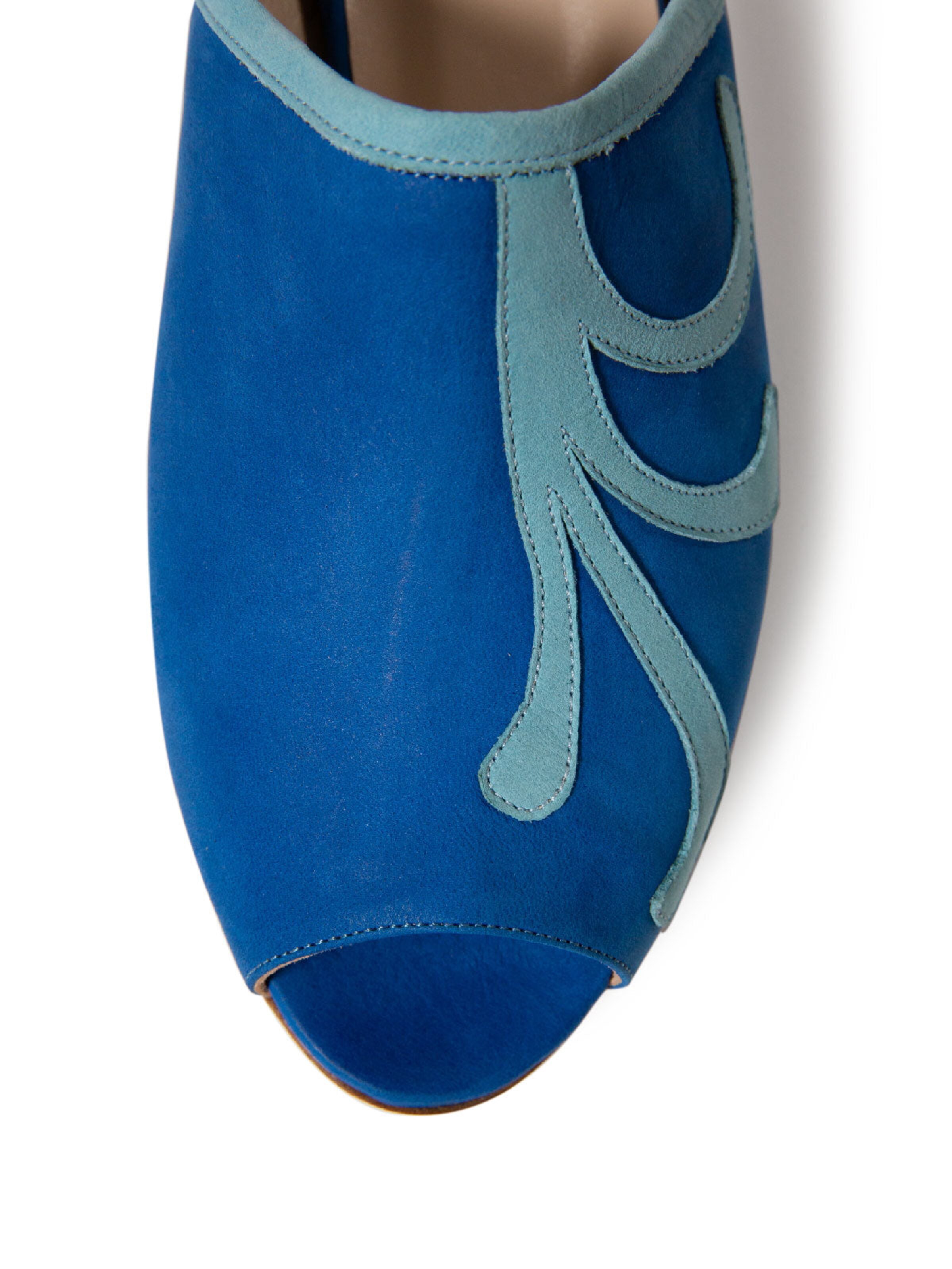 Jerelyn Creado Mules 'Bluebell' in Blue