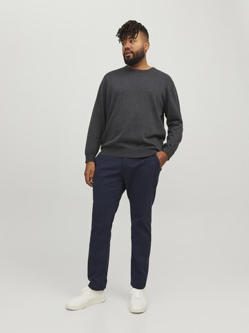 Jack & Jones Plus Slimfit Chinobyxa 'JPSTMarco JJDave' i blå