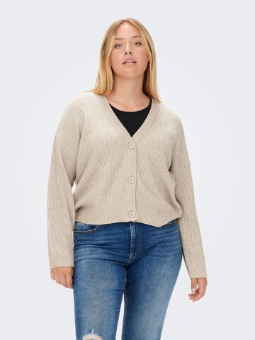 Cardigan 'Esly' ONLY Carmakoma en beige : devant