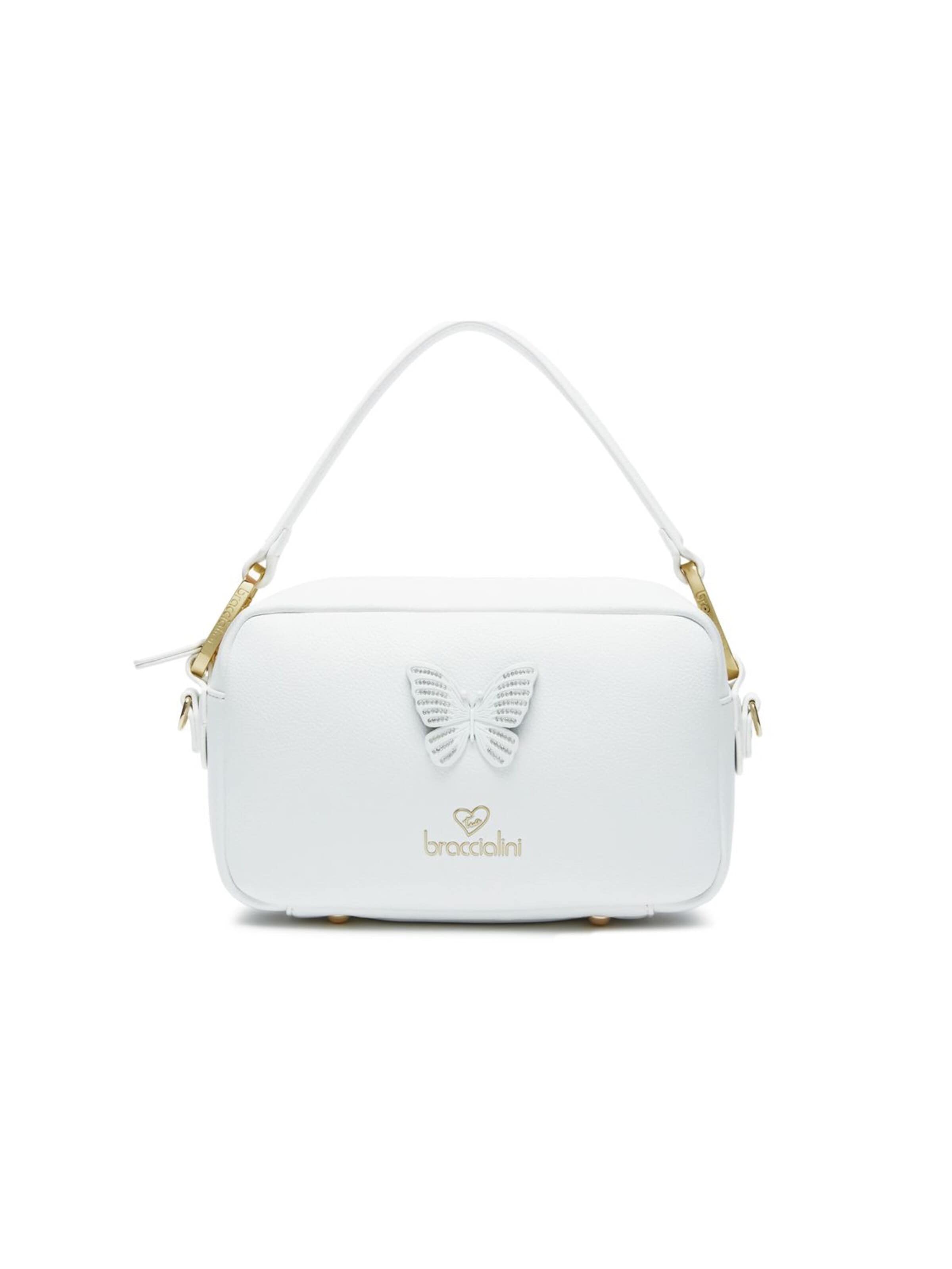 Borsa a tracolla 'Jinny Mix' di Braccialini in bianco: frontale