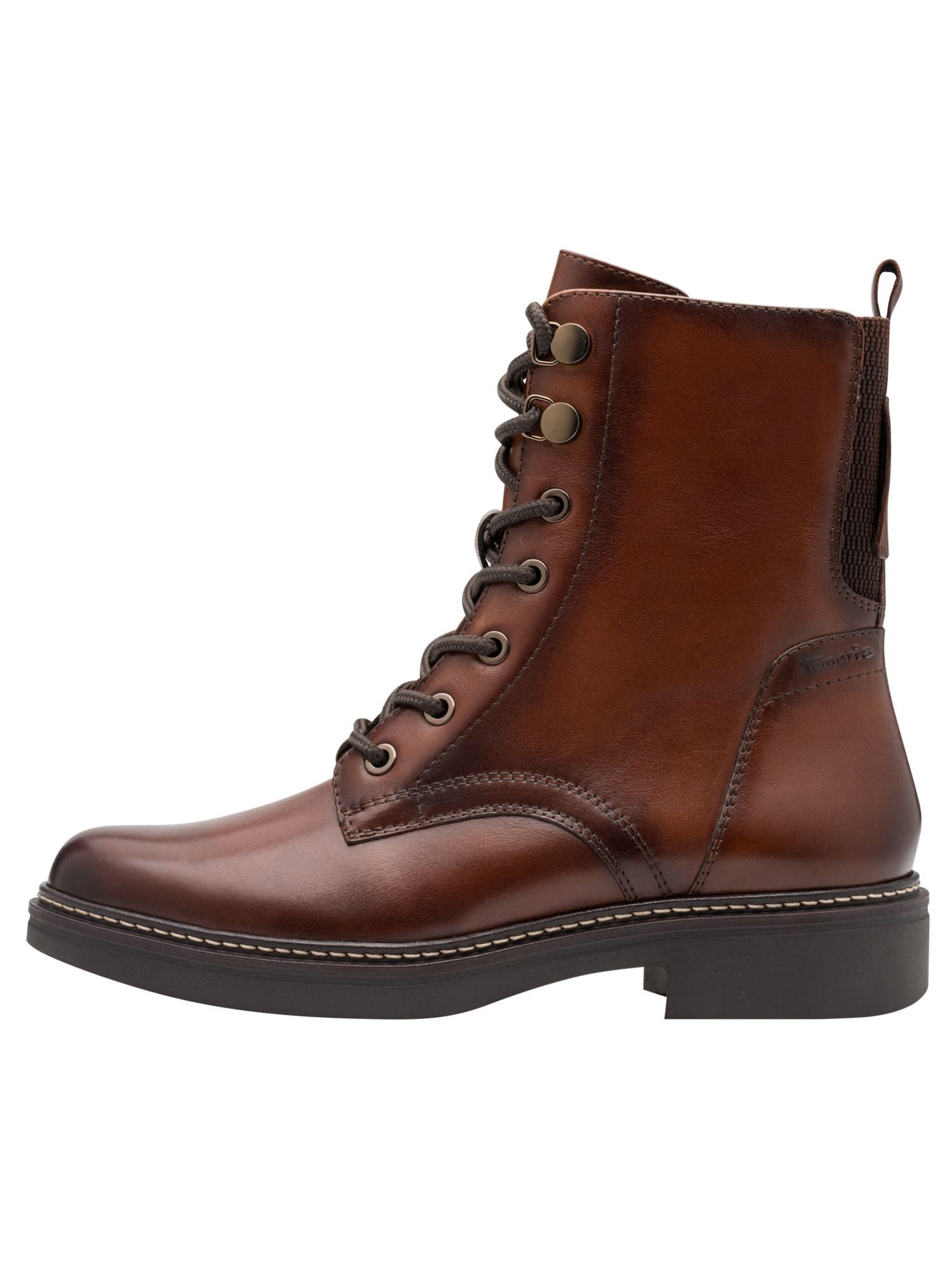 Tamaris Lace-up bootie in Brown