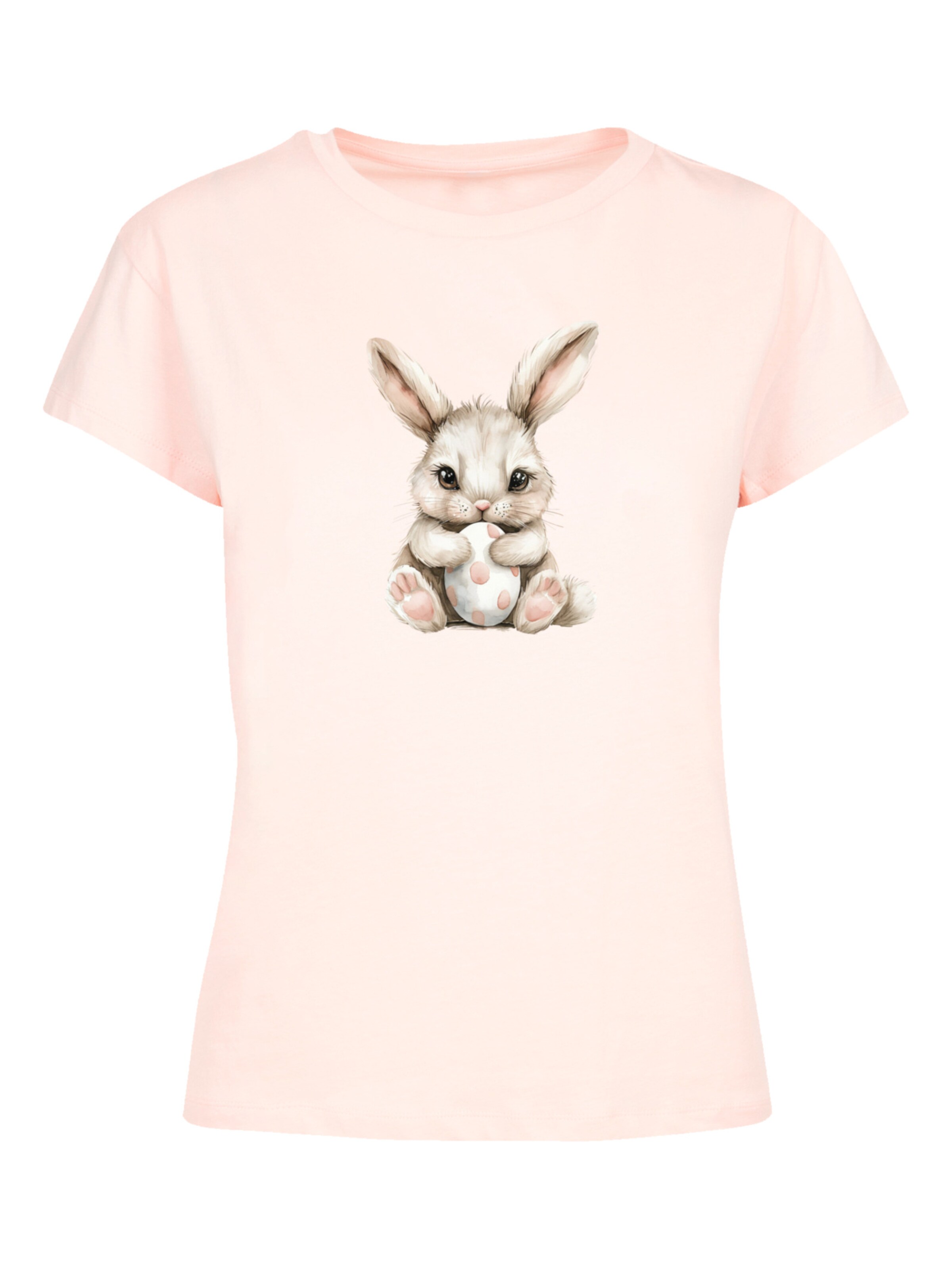 F4NT4STIC Shirt 'Niedlicher Osterhase mit Ei' in Pink: front