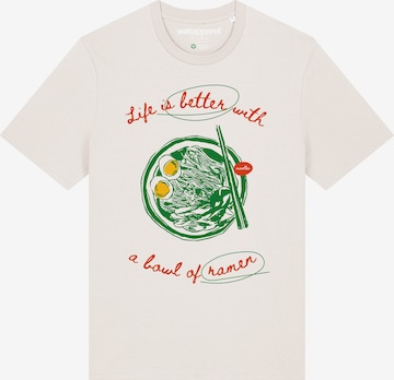 T-Shirt 'Life Is Better With Ramen' Watapparel en blanc : devant
