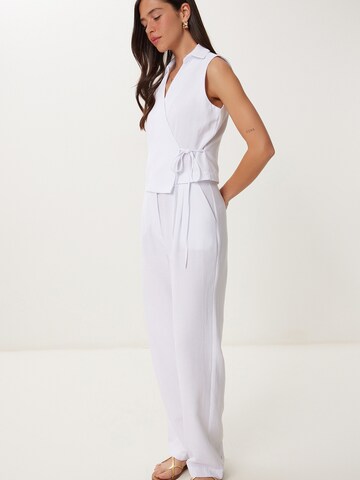 Happiness İstanbul Pantsuit in White: front