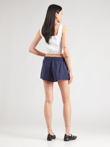 HOLLISTER - Perna larga Calças com pregas em azul