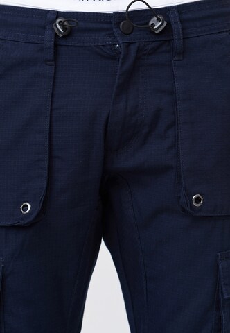 Regular Pantalon cargo 'Leonard' INDICODE JEANS en bleu