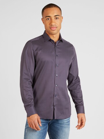 OLYMP Regular fit Button Up Shirt 'Level 5' in Purple: front
