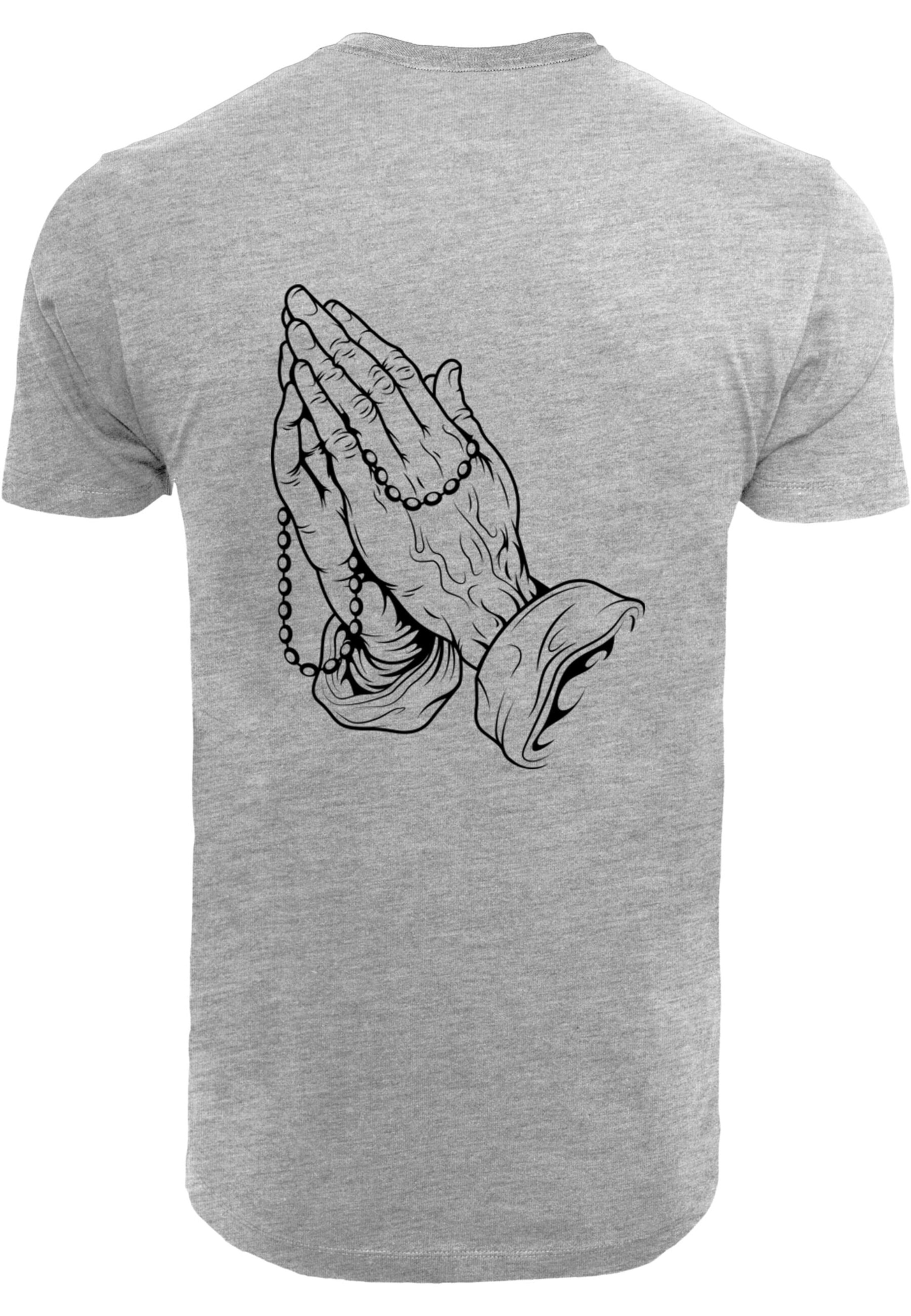 Mister Tee T-shirt 'Pray Hands' i grå