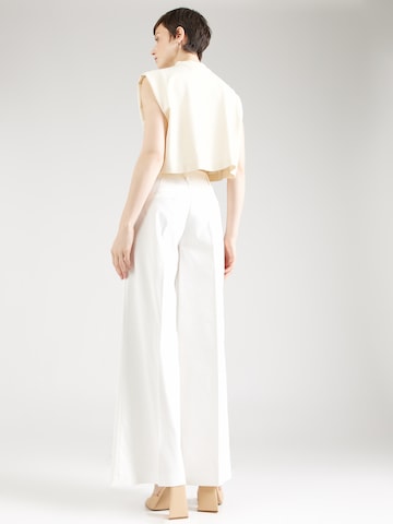 Warehouse Wide leg Pleat-Front Pants in White