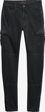 Superdry Skinny Cargo Pants in Black: front