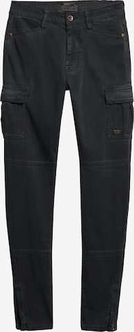 Skinny Pantalon cargo Superdry en noir : devant
