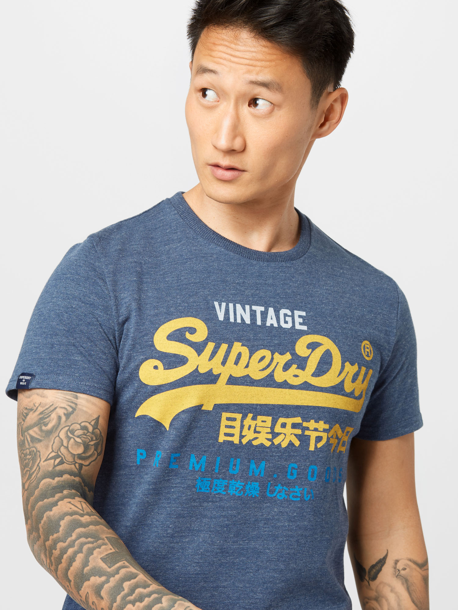 Superdry T-Shirt in Blau, Blaumeliert 