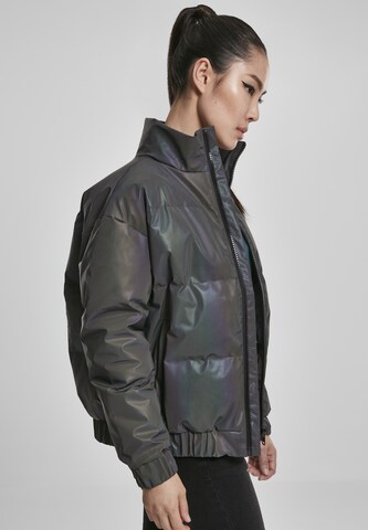 Urban Classics Prechodná bunda 'Iridescent Reflectiv Puffer Jacket ' - strieborná