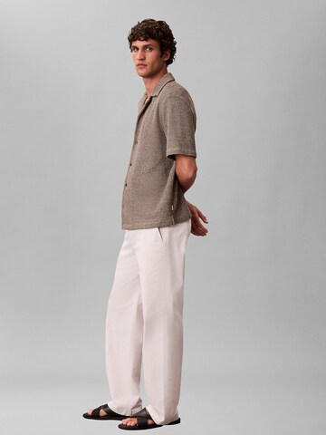 Calvin Klein Comfort fit Button Up Shirt in Brown