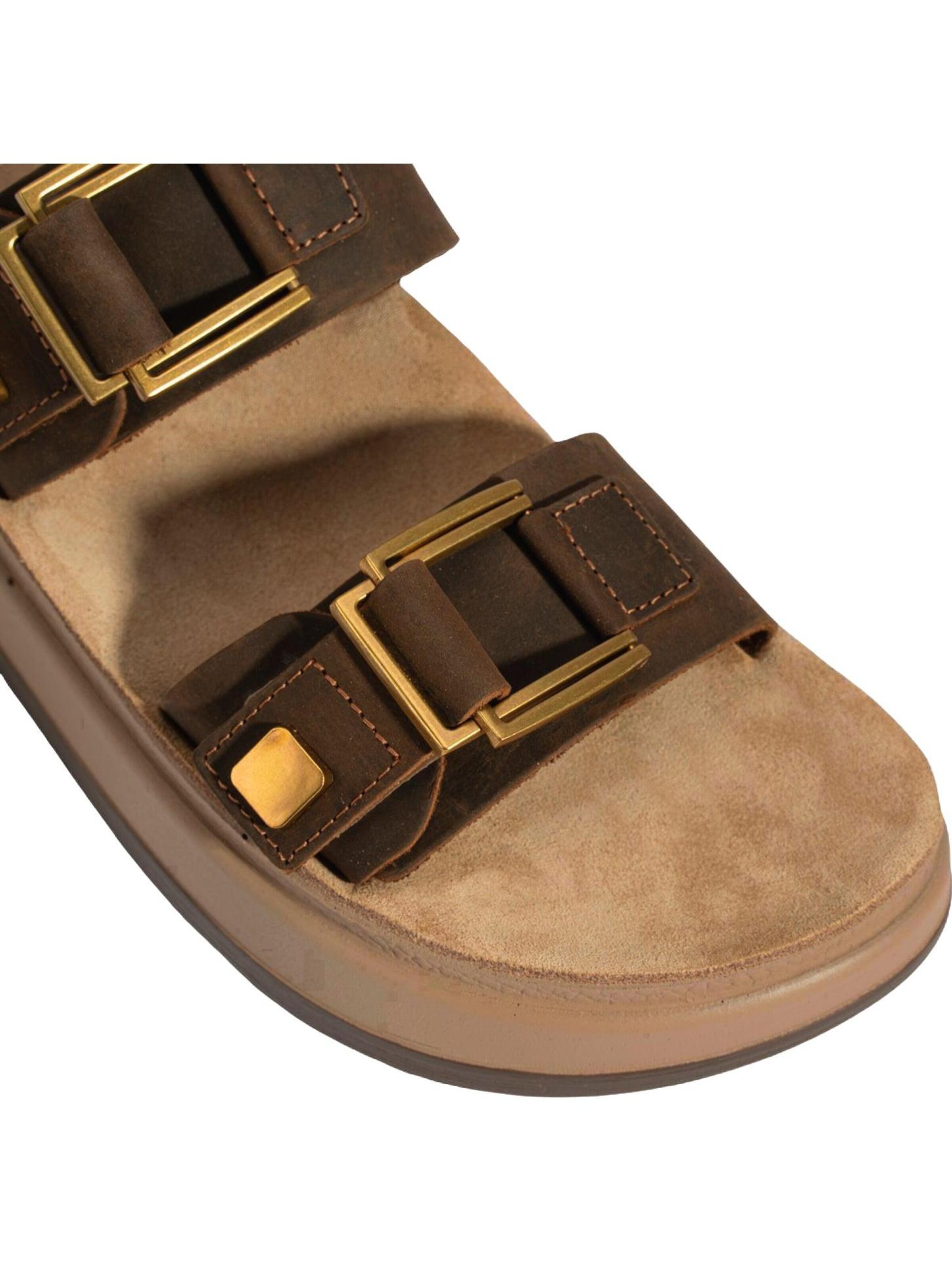Desa - Zapatillas de casa 'Keilrutschen' en marrón