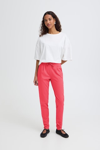 ICHI Slimfit Bandplooibroek ' Kate ' in Roze