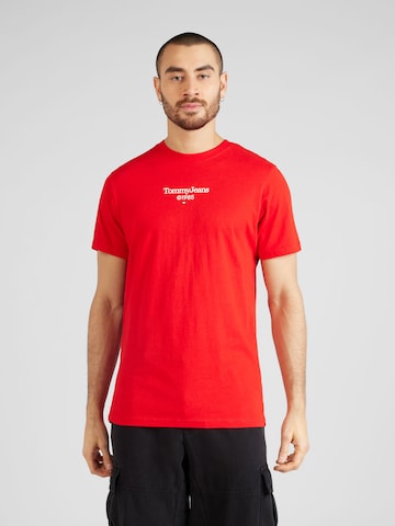 T-Shirt Tommy Jeans en rouge : devant