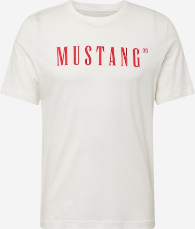 MUSTANG T-Shirt 'Austin' en rouge / blanc cassé, Vue avec produit