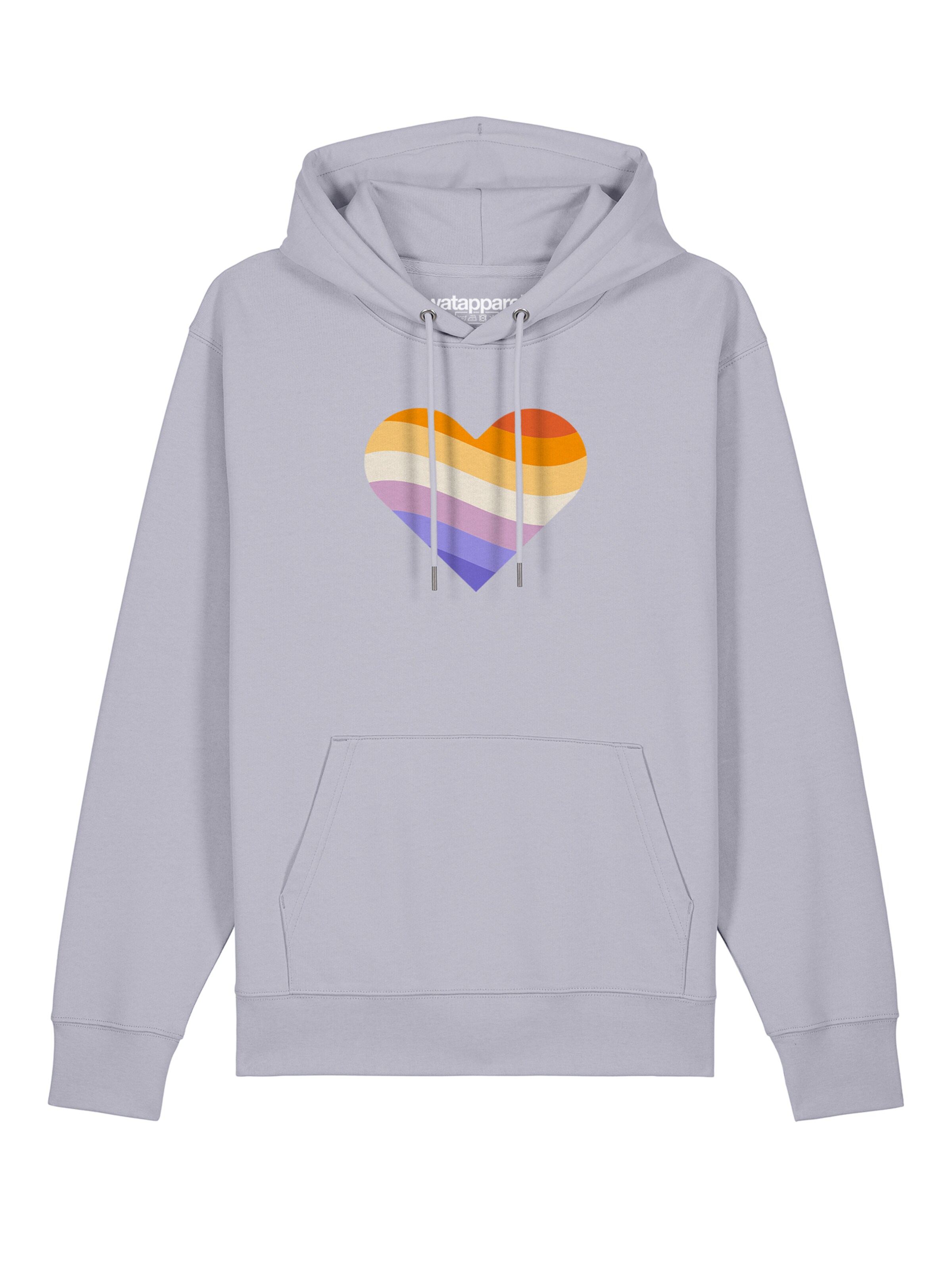 Sweat-shirt ' Rainbow Heart ' Watapparel en violet : devant