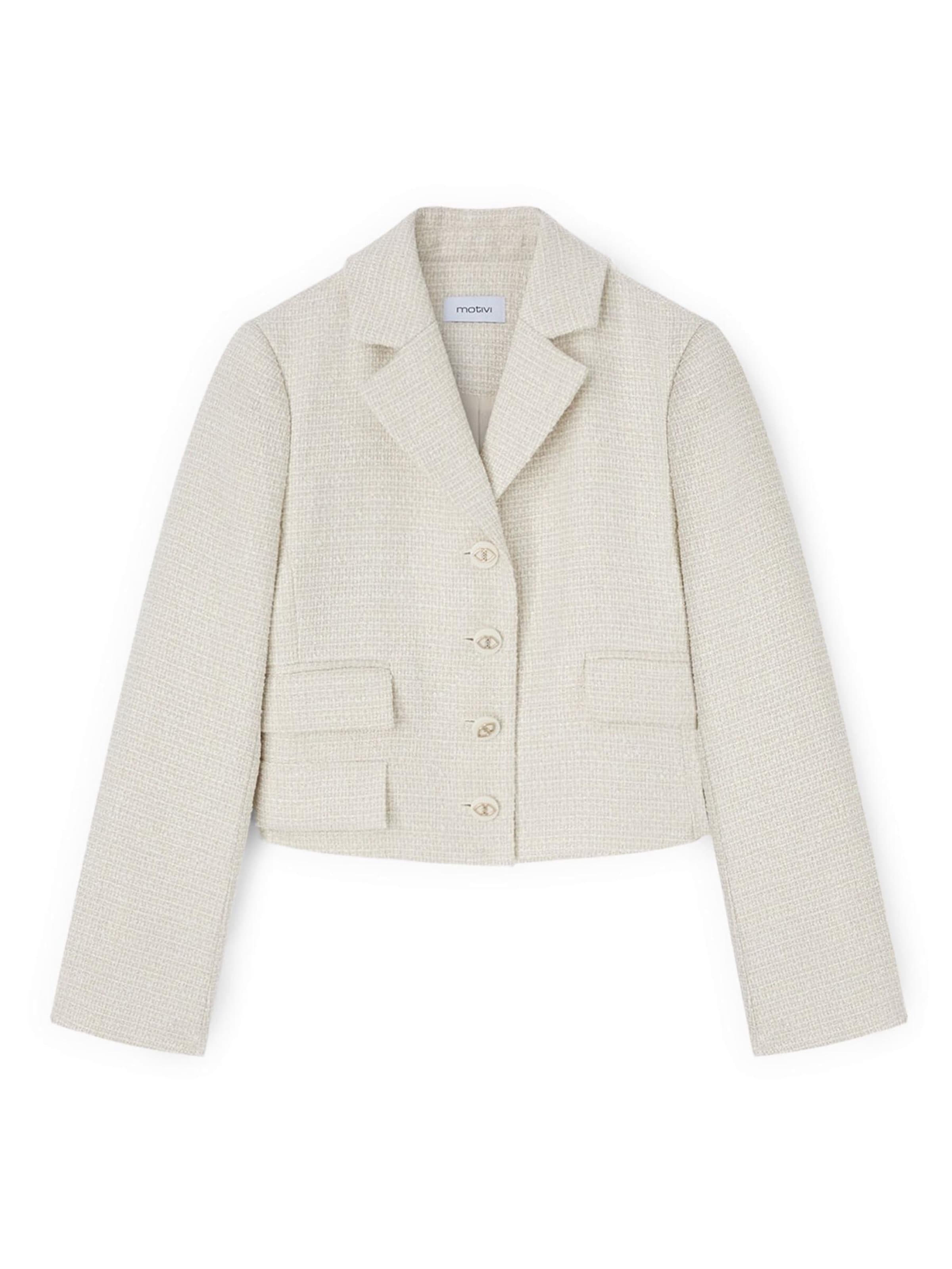 Veste mi-saison MOTIVI en blanc : devant