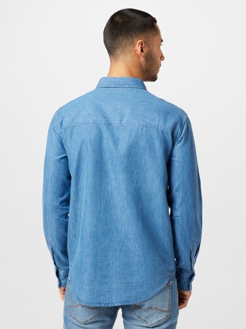 ABOUT YOU Regular fit Button Up Shirt 'Ivan' in Blue