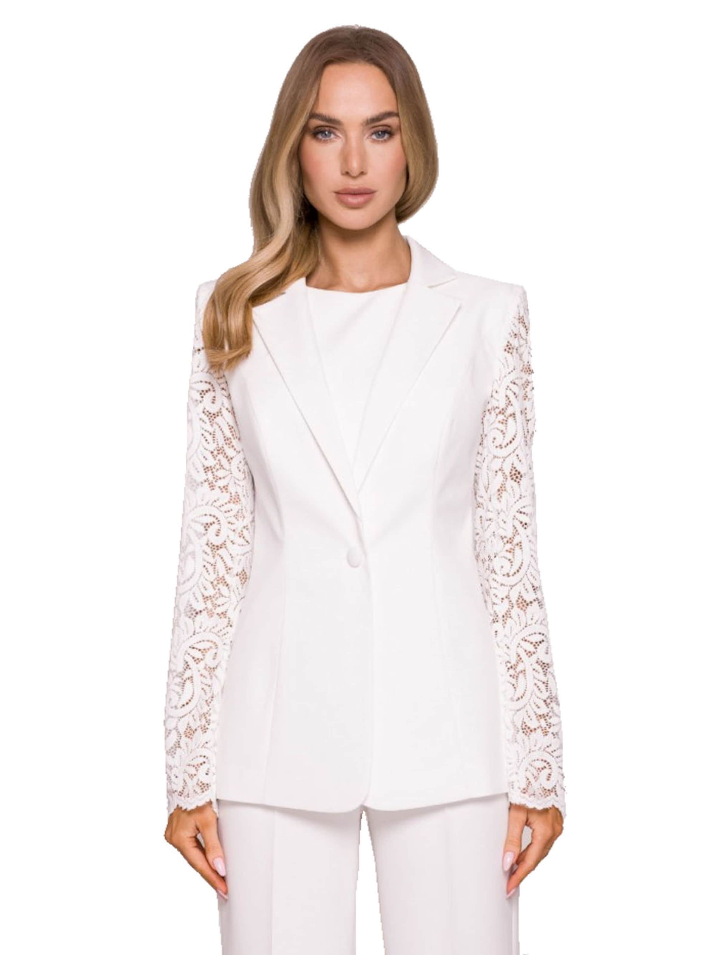 Numoco Blazer 'Gerda'‌‌‌‌‌‌‌‌‌ in Weiß: Vorderseite