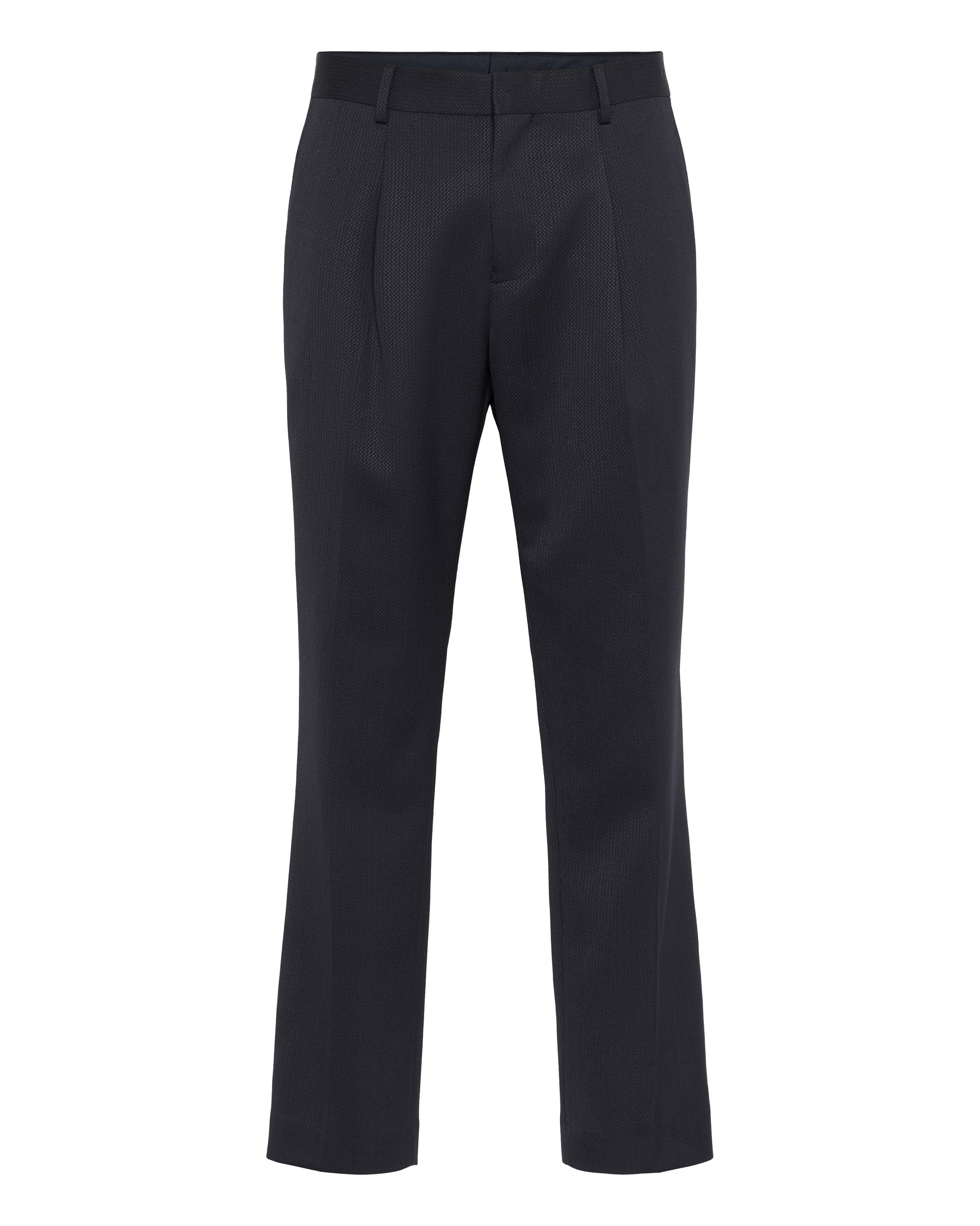 Matinique regular Bukser med lægfolder 'MAweller' i blå: forside