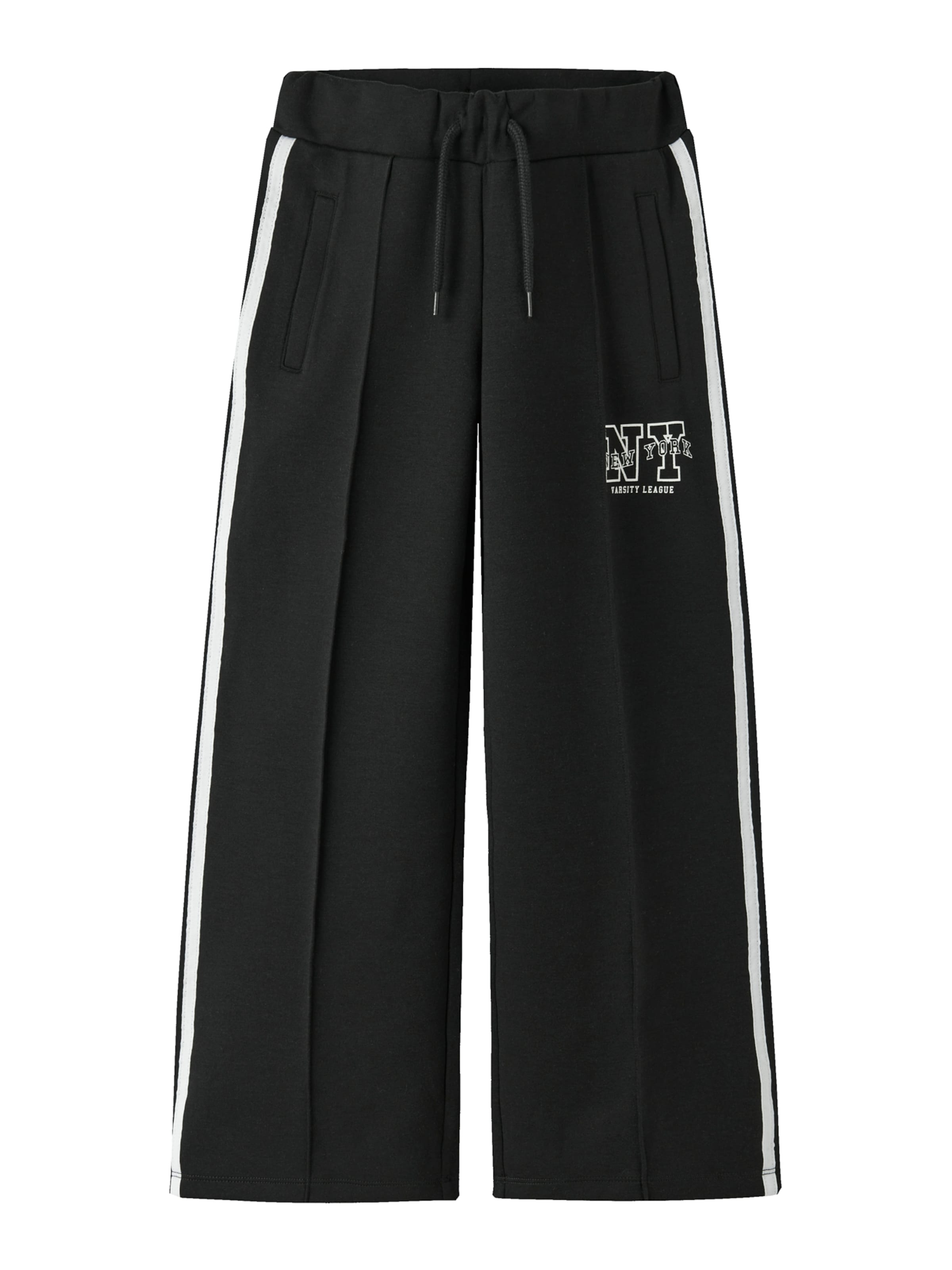 NAME IT Wide leg Παντελόνι 'NKFNapes' σε μαύρο: μπροστά