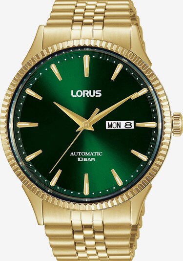 LORUS Uhr in gold / dunkelgrün, Produktansicht