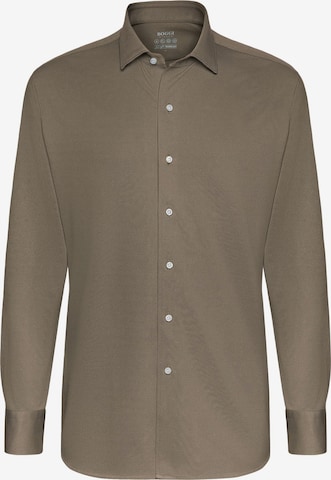 Boggi Milano Regular fit Overhemd in Bruin: voorkant