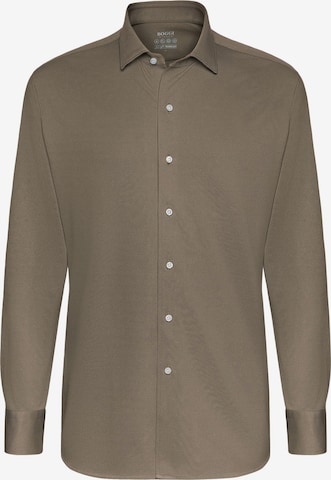 Boggi Milano Regular fit Button Up Shirt in Brown: front