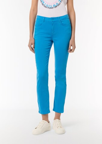 comma casual identity Skinny Hose in Blau: predná strana