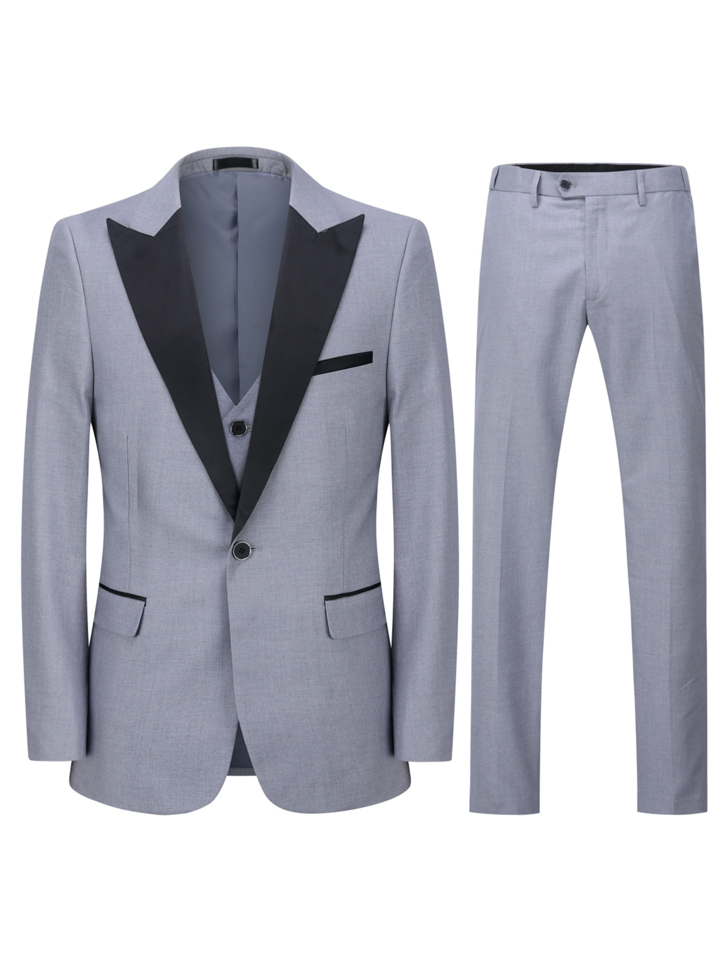 Youthup Slimfit Anzug in Grau: Vorderseite