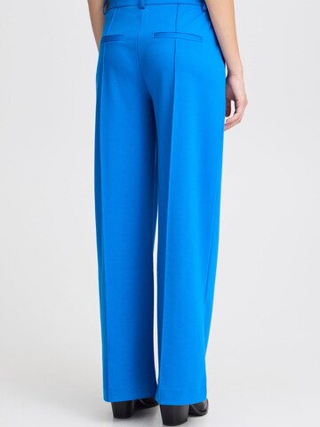 Wide leg Pantaloni con piega frontale ' Kate ' di ICHI in blu