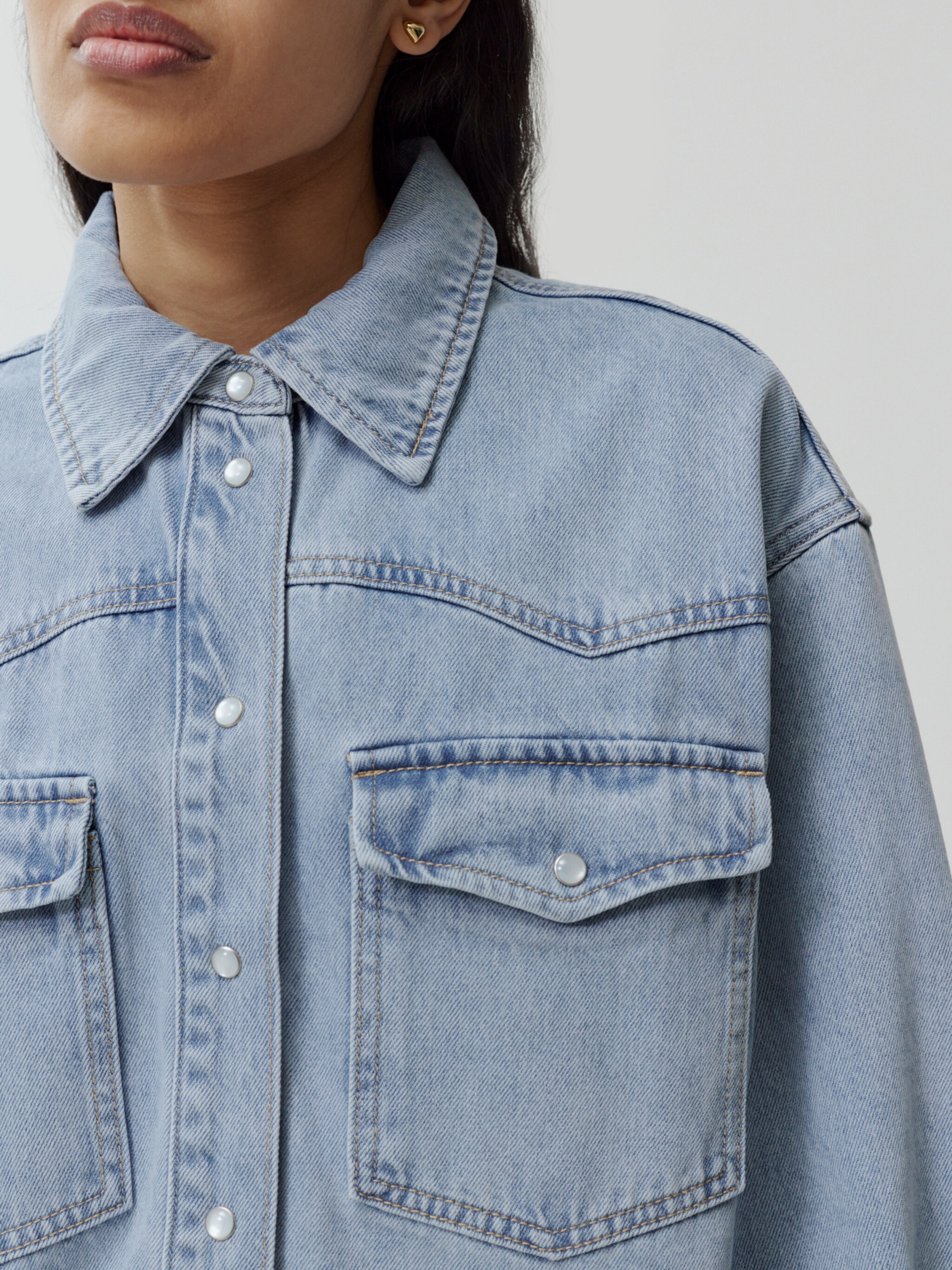 EDITED Producten Blouse 'Jesse' Blauw denim