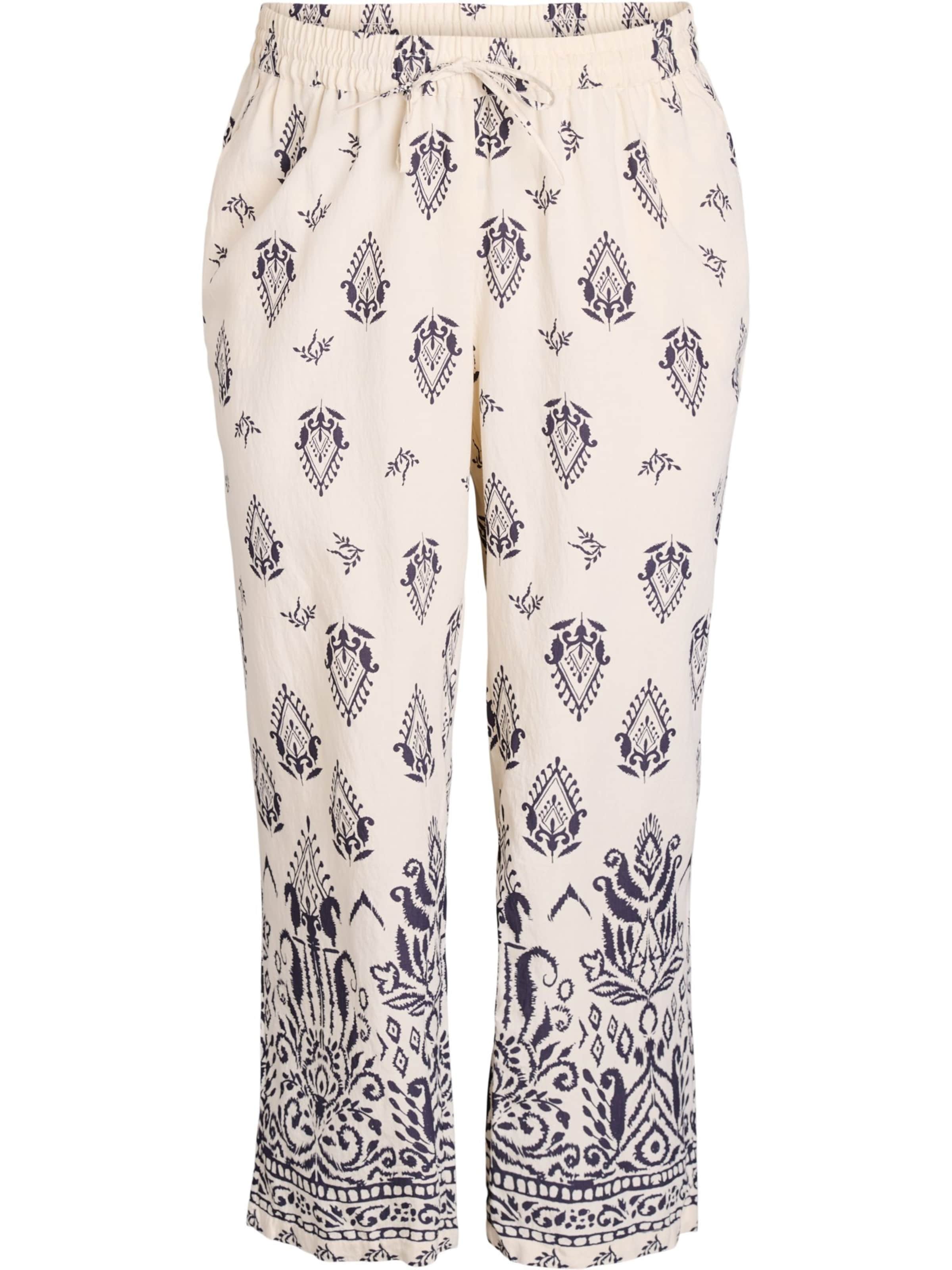 Zizzi Štandardný strih Nohavice 'EMILU' - Béžová: predná strana