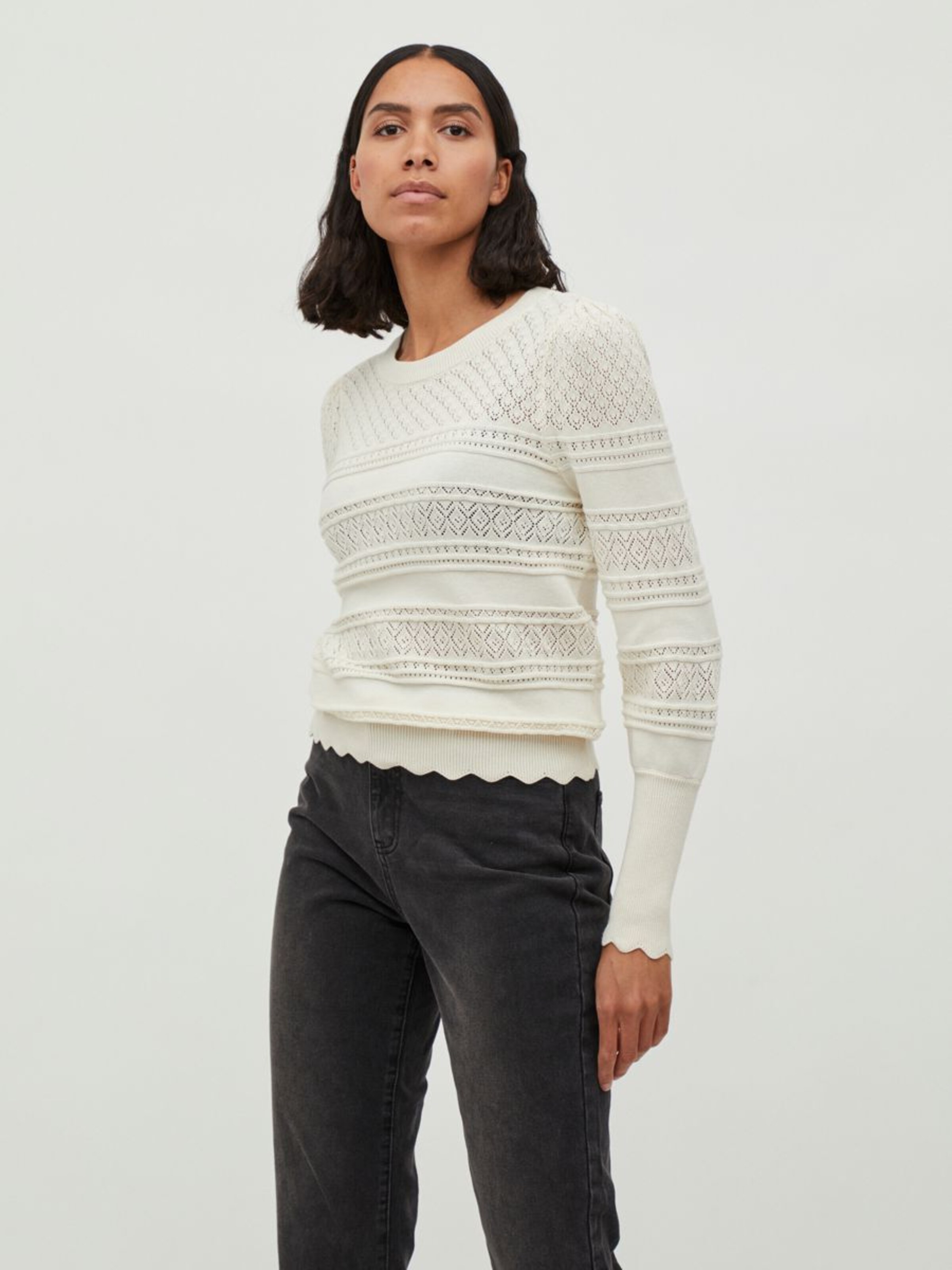 Frauen Große Größen VILA Pullover in Naturweiß - QG61942 Frauen Große Größen VILA Pullover in Naturweiß - QG61942