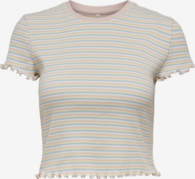 ONLY T-shirt 'METTI' en bleu pastel / jaune pastel / rose / blanc, Vue avec produit