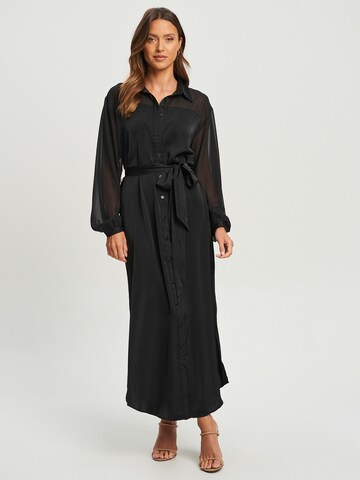Tussah Shirt dress 'BENNIE' in Black: front
