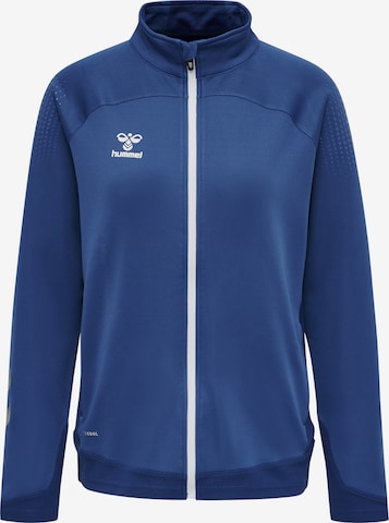 Hummel Athletic Zip-Up Hoodie in Blue: front