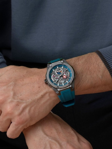 Montre à affichage analogique Lotus en bleu