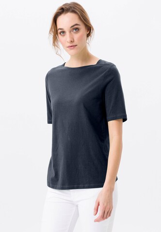 Green Cotton Shirt in Blauw: voorkant