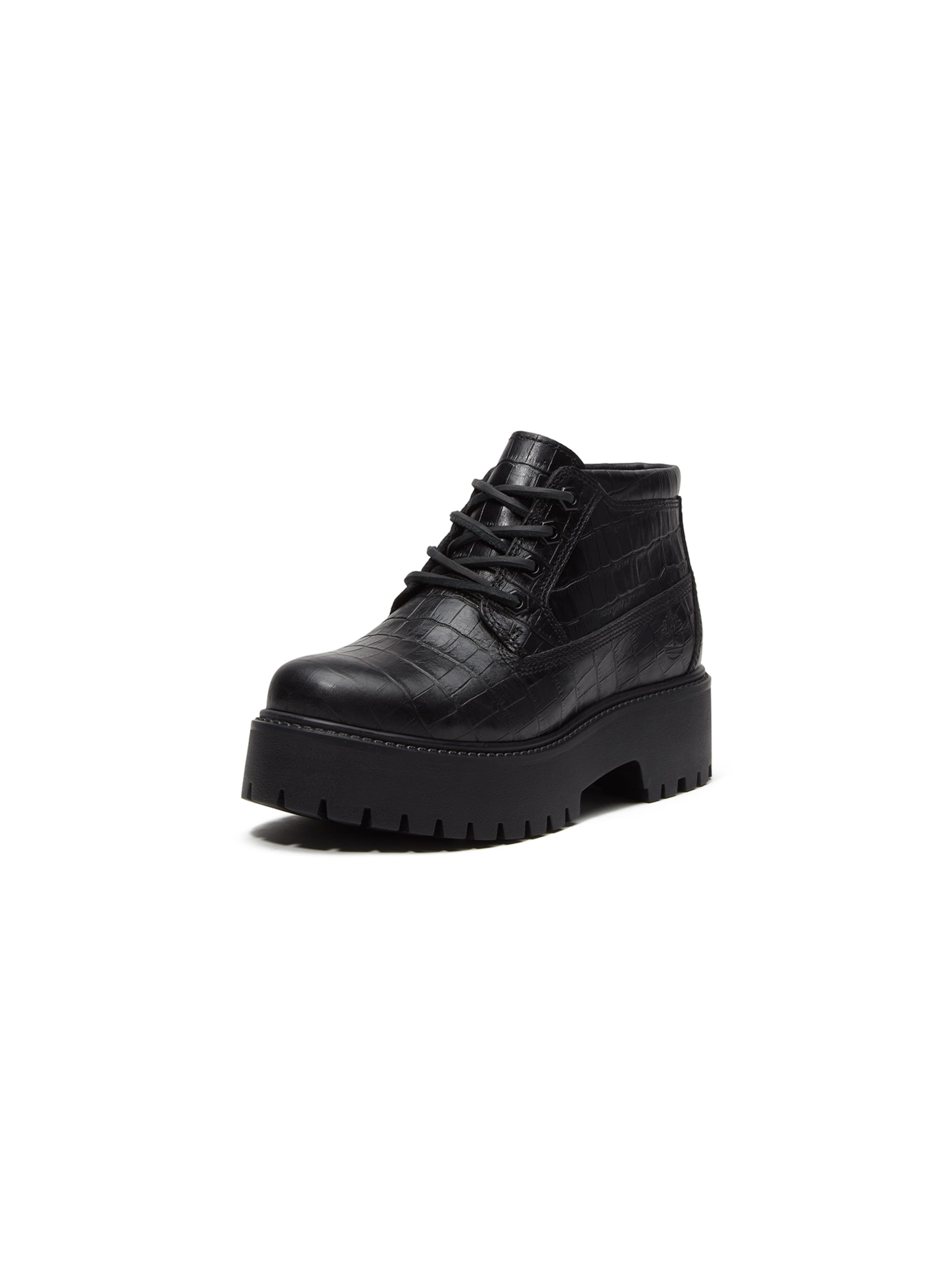 Ghete cu șireturi de la TIMBERLAND pe negru: față